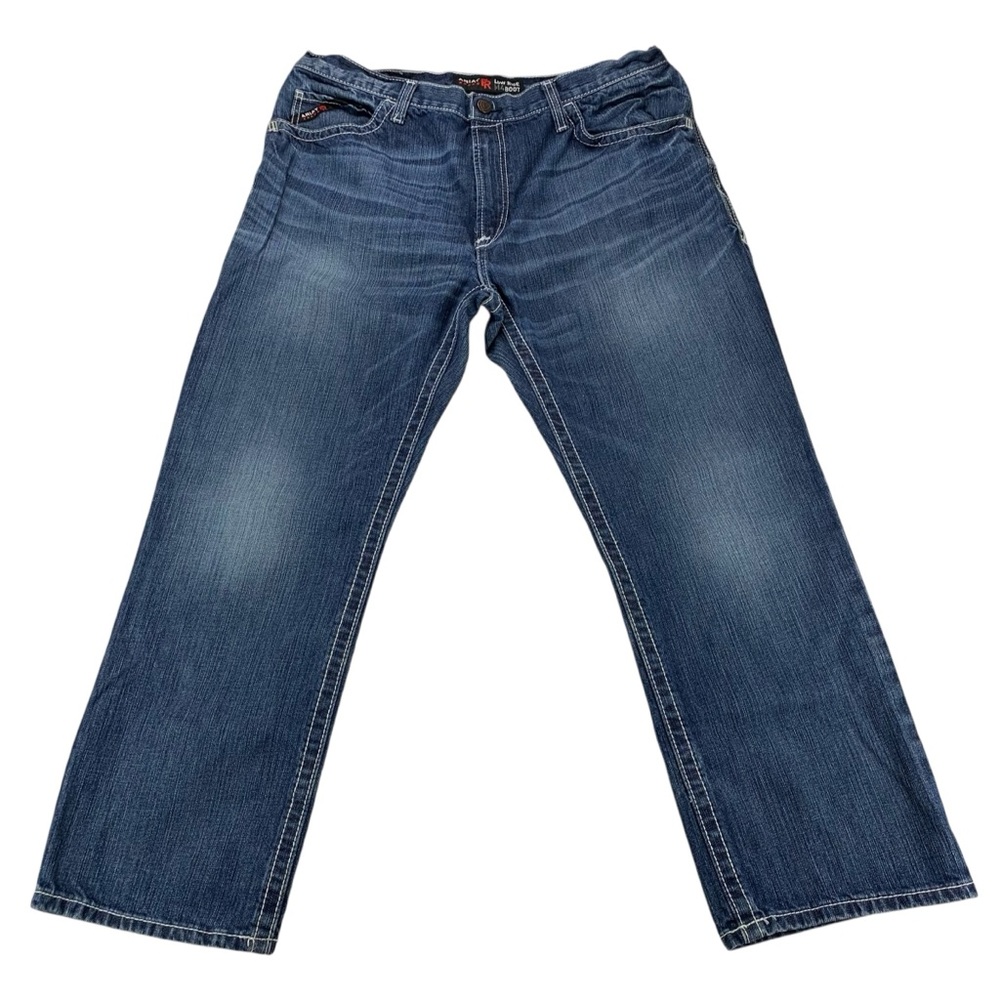 Ariat Men 40x30 FR M4 Low Rise Bootcut Jeans Dark Wash Flame Resistant Workwear